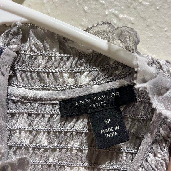 Ann Taylor Petite Turtleneck Flowy Blouse with fringe top and wrist Leopard prin - Picture 2 of 11